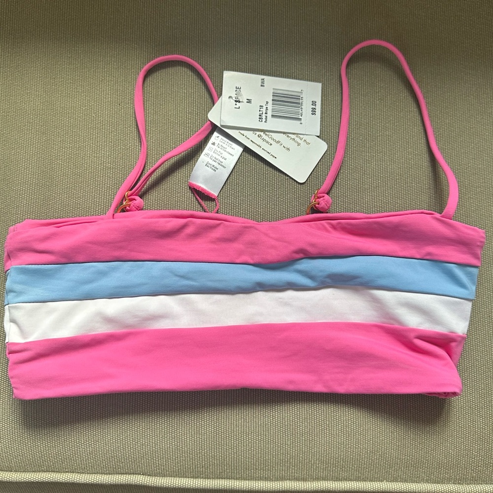 L*Space Rebel Stripe Bikini Top